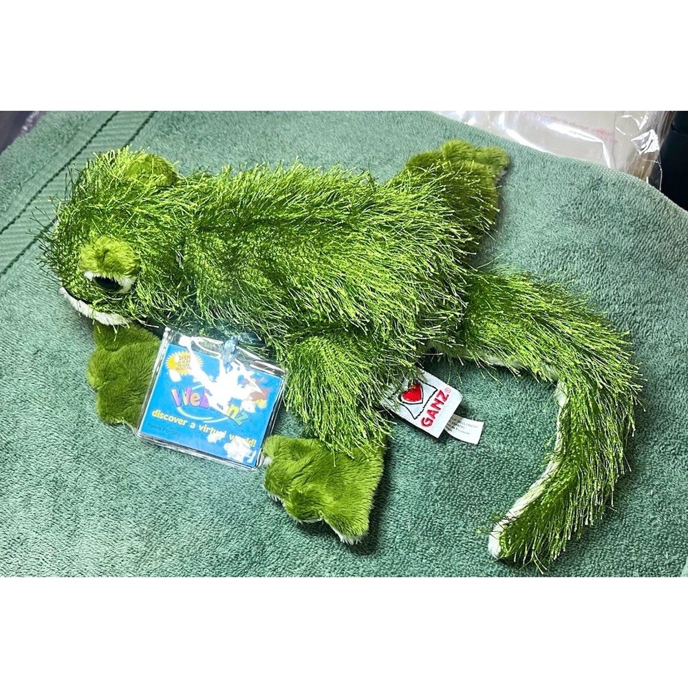 GANZ Webkinz Gecko Plush Stuffed Animal HM186 2006 Retired Sealed Code